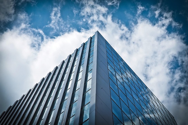 architecture, nature, skyscraper, building, city, glass facades, facade, modern, structure, reflection, glass front, dusseldorf, clouds, heaven, glazing, glass, blue, low angle shot, media harbour, hotel